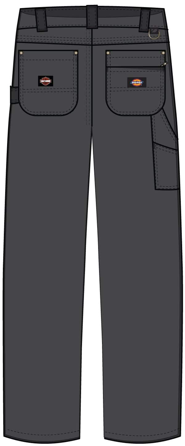 HARLEY-DAVIDSON MENS Dickies X H-d Flex Fit Double Pocket Carpenter Pant