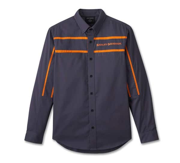 HARLEY-DAVIDSON MENS RACE STRIPES LONG SLEEVE SHIRT