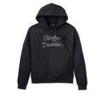 HARLEY-DAVIDSON WOMENS STUDDED OUT PULL OVER HOODIE
