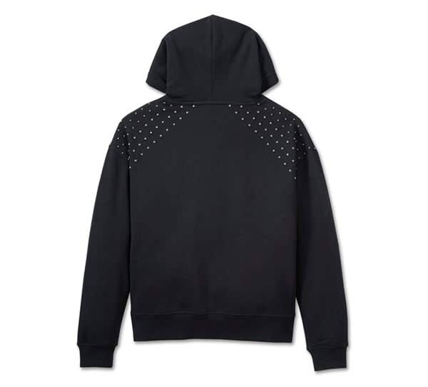 HARLEY-DAVIDSON WOMENS STUDDED OUT PULL OVER HOODIE