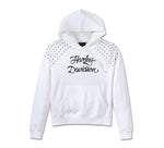 HARLEY-DAVIDSON WOMENS STUDDED OUT PULL OVER HOODIE
