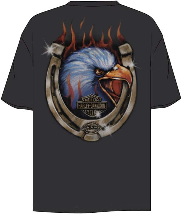 HARLEY-DAVIDSON MENS DICKIES X HD HEAVYWEIGHT FLAMING EAGLE TEE