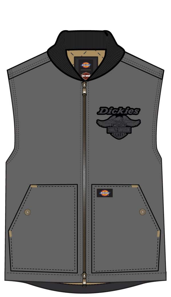 HARLEY-DAVIDSON MENS DICKIES X H-D QUILTED CANVAS VEST