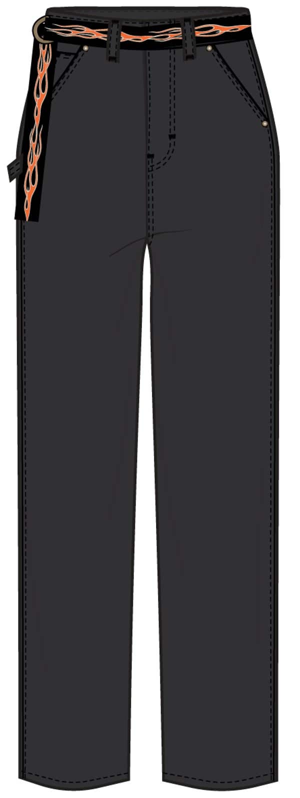 HARLEY-DAVIDSON WOMENS DICKIES X H-D FLEX FIT DOUBLE POCKET CARPENTER PANT W/ FLAME BELT