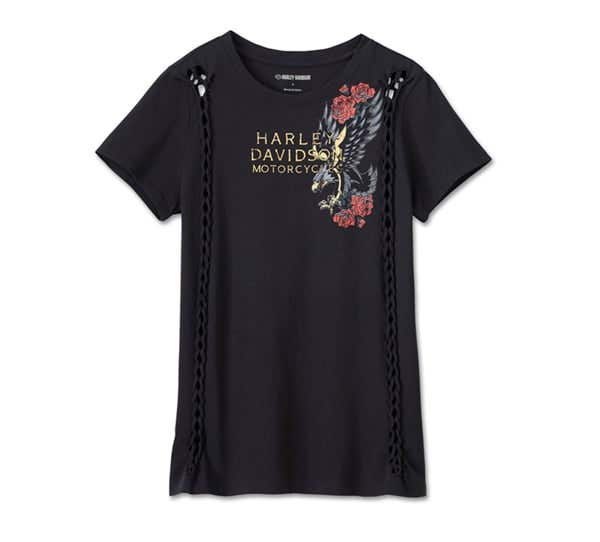 HARLEY-DAVIDSON WOMENS AMERICAN TRADITIONAL RIP & REPAIR TEE