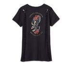 HARLEY-DAVIDSON WOMENS AMERICAN TRADITIONAL RIP & REPAIR TEE