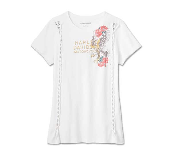 HARLEY-DAVIDSON WOMENS AMERICAN TRADITIONAL RIP & REPAIR TEE