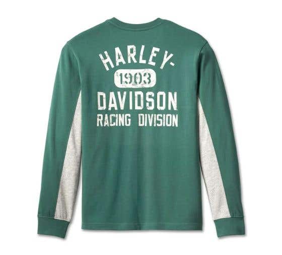 HARLEY-DAVIDSON MENS RACING BAR & SHIELD TEE - COLORBLOCKED