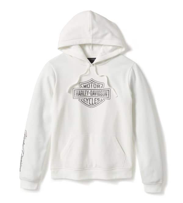 HARLEY-DAVIDSON WOMENS ESSENTIAL BLING PULLOVER FLEECE HOODIE
