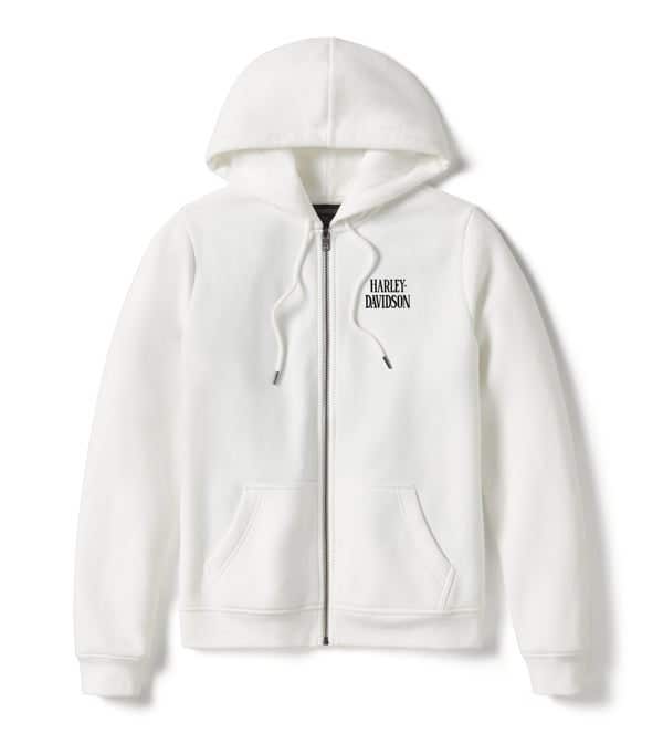 HARLEY-DAVIDSON WOMENS WILLIE G SKULL FULL ZIP FLEECE HOODIE