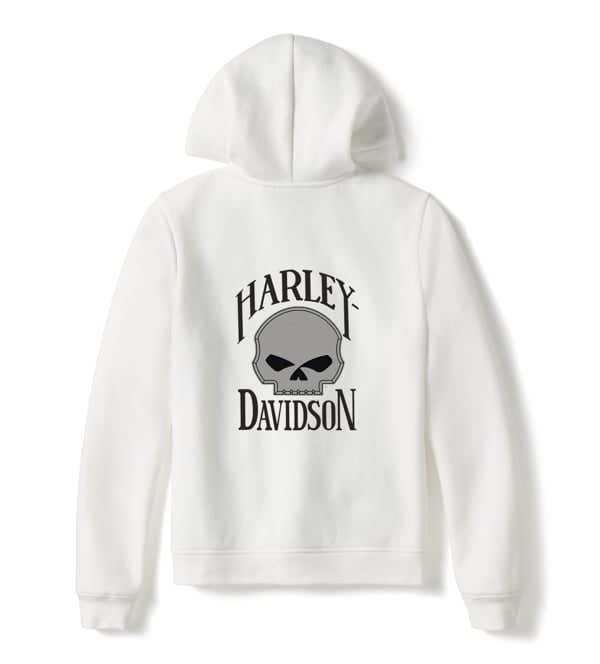 HARLEY-DAVIDSON WOMENS WILLIE G SKULL FULL ZIP FLEECE HOODIE