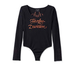 HARLEY-DAVIDSON WOMENS FUEL TO FLAMES RIBBED BODY SUIT