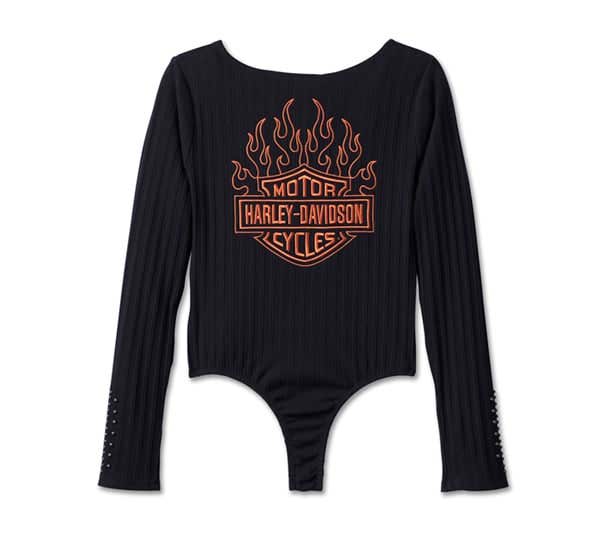 HARLEY-DAVIDSON WOMENS FUEL TO FLAMES RIBBED BODY SUIT