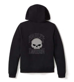 HARLEY-DAVIDSON WOMENS WILLIE G SKULL FULL ZIP FLEECE HOODIE