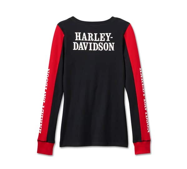 HARLEY-DAVIDSON WOMENS BAR & SHIELD SNAP FRONT HENLEY