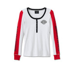 HARLEY-DAVIDSON WOMENS BAR & SHIELD SNAP FRONT HENLEY