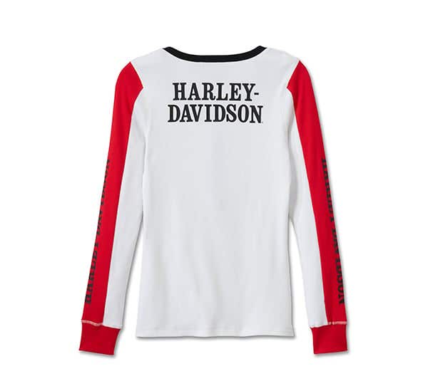 HARLEY-DAVIDSON WOMENS BAR & SHIELD SNAP FRONT HENLEY