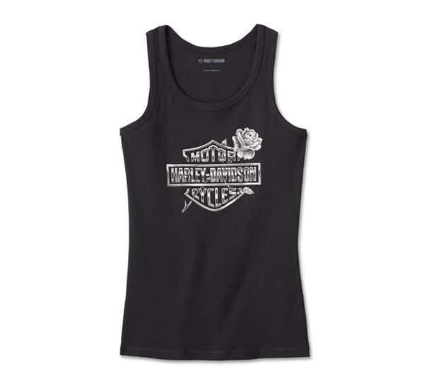 HARLEY-DAVIDSON WOMENS ROSE BAR & SHIELD TANK