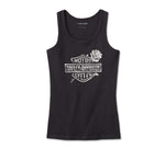 HARLEY-DAVIDSON WOMENS ROSE BAR & SHIELD TANK