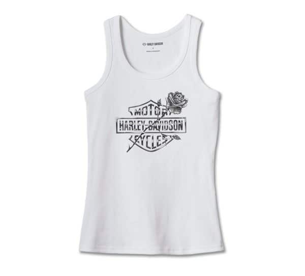 HARLEY-DAVIDSON WOMENS ROSE BAR & SHIELD TANK