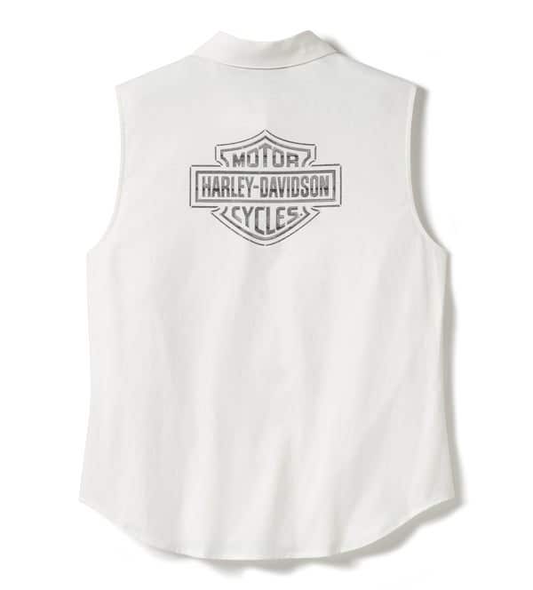 HARLEY-DAVIDSON WOMENS ESSENTIAL BLING BUTTON FRONT TANK