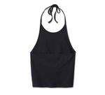HARLEY-DAVIDSON WOMENS CRIMSON BIRD CROPPED HALTER NECK TANK