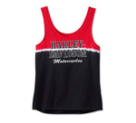 HARLEY-DAVIDSON WOMENS RED HANDED DIP DYE TANK