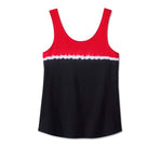 HARLEY-DAVIDSON WOMENS RED HANDED DIP DYE TANK