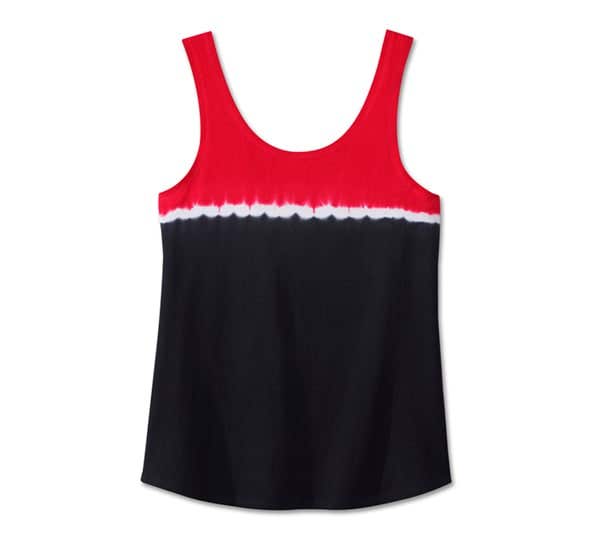 HARLEY-DAVIDSON WOMENS RED HANDED DIP DYE TANK