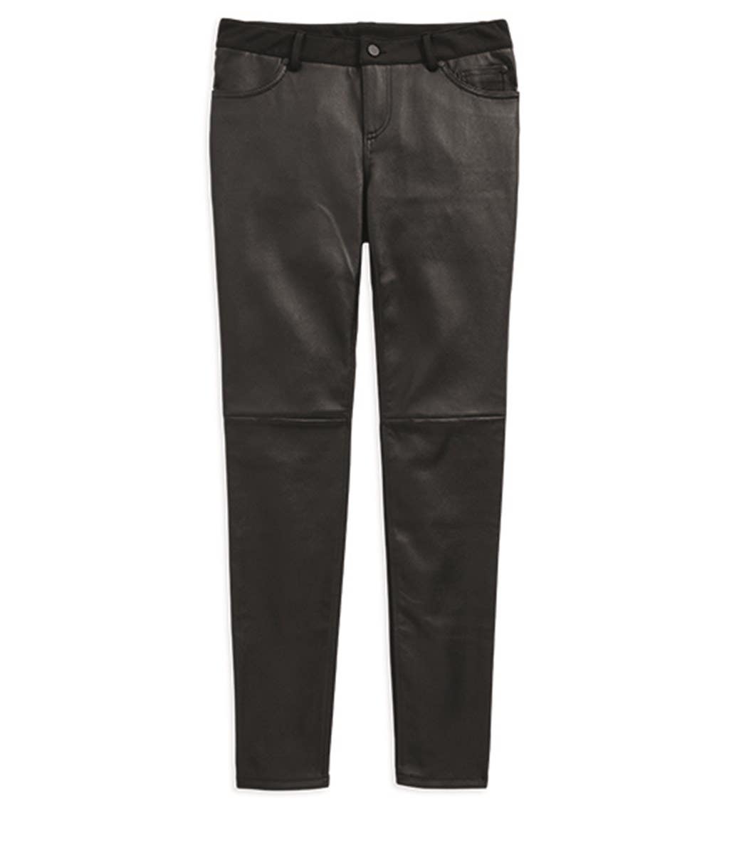HARLEY-DAVIDSON WOMENS STRETCH LEATHER SKINNY PANTS
