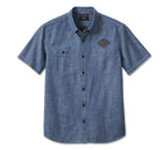 HARLEY-DAVIDSON MENS CLUB CREW CHAMBRAY SHIRT