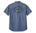 HARLEY-DAVIDSON MENS CLUB CREW CHAMBRAY SHIRT