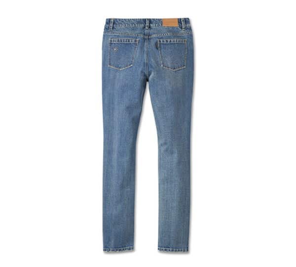 HARLEY-DAVIDSON WOMENS STUDDED OUT EMBELLISHED DENIM BOTTOMS