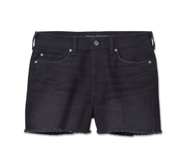HARLEY-DAVIDSON WOMENS HIGH RISE DENIM SHORTS