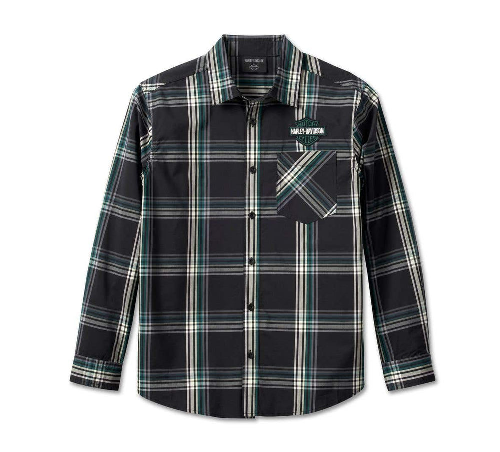 HARLEY-DAVIDSON MENS CLASSIC BAR & SHIELD PLAID SHIRT