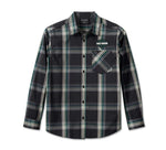 HARLEY-DAVIDSON MENS CLASSIC BAR & SHIELD PLAID SHIRT