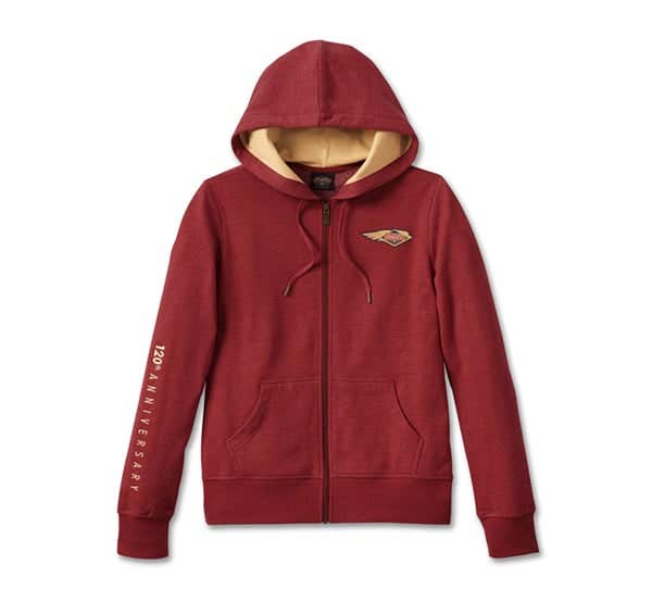 HARLEY-DAVIDSON WOMENS 120TH ANNIVERSARY SPECIAL ZIP FRONT HOODIE