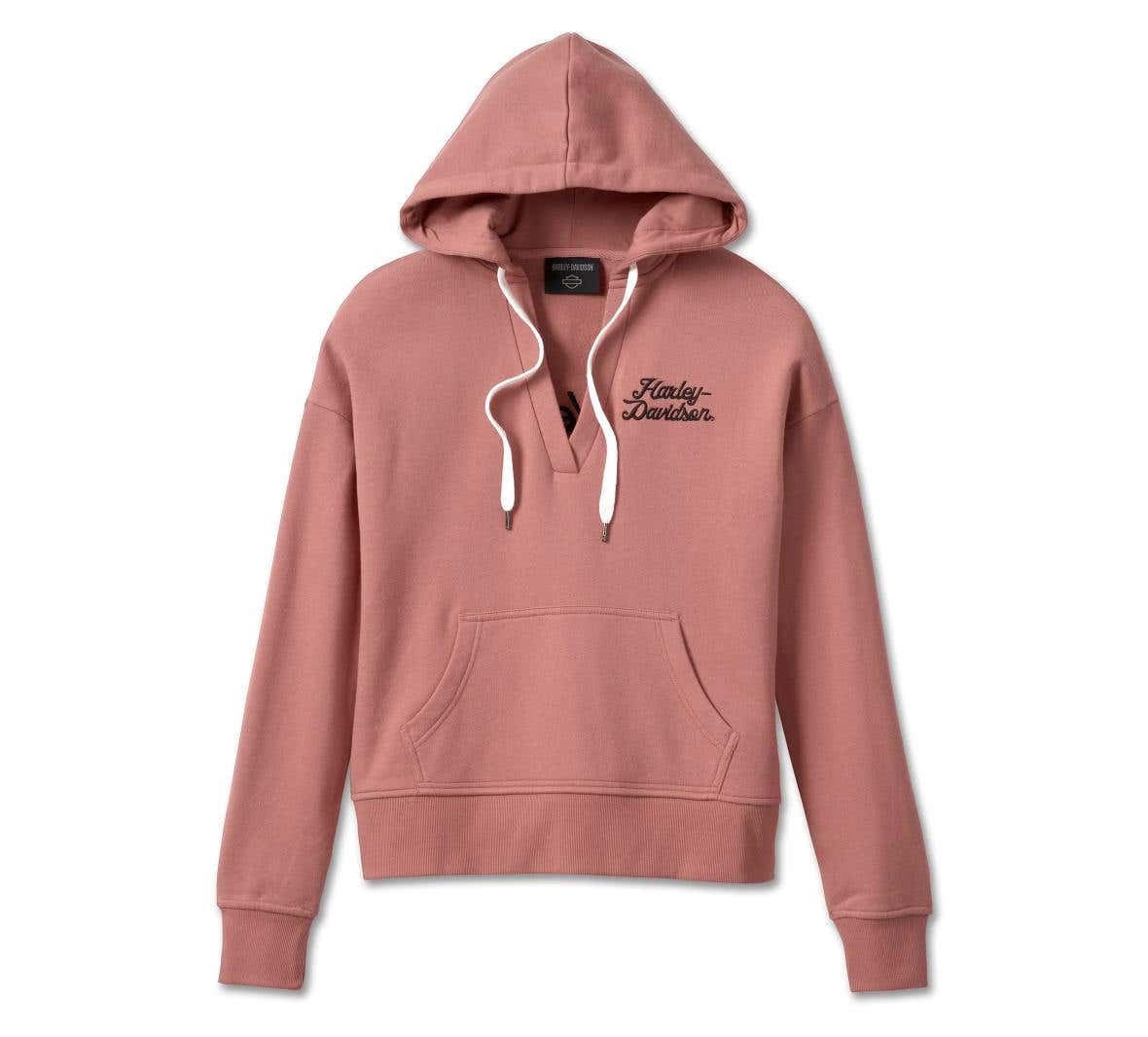 HARLEY-DAVIDSON WOMENS VALLEY RUMBLERS V-NECK PULLOVER HOODIE