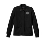 HARLEY-DAVIDSON WOMENS HILL CLIMBER CREW ZIP FRONT FLEECE JACKET