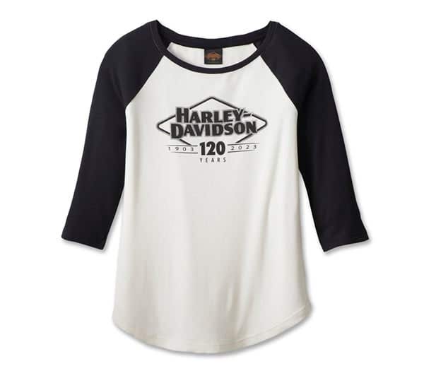 HARLEY-DAVIDSON WOMENS 120TH ANNIVERSARY SPEEDBIRD DIAMOND KNIT TOP