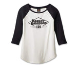 HARLEY-DAVIDSON WOMENS 120TH ANNIVERSARY SPEEDBIRD DIAMOND KNIT TOP