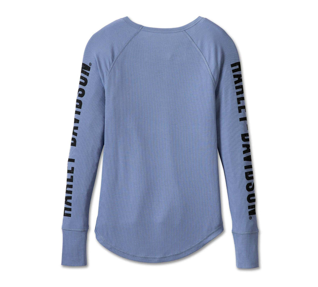 HARLEY-DAVIDSON WOMENS AUTHENTIC BAR & SHIELD RIB-KNIT TOP