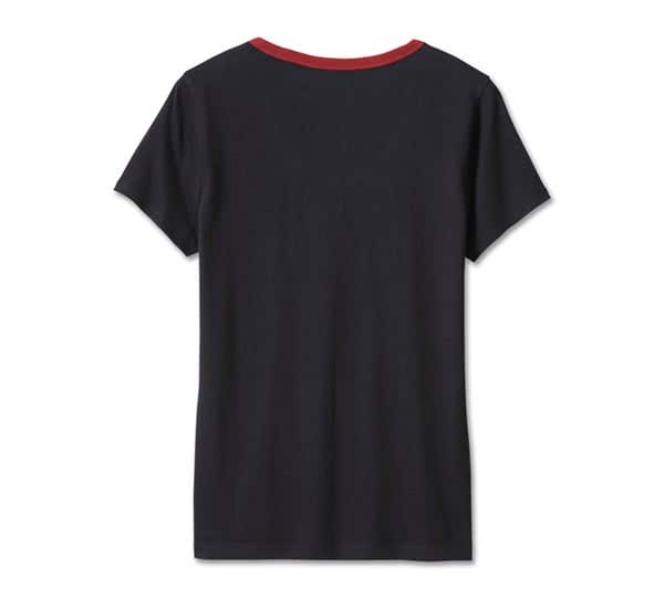 HARLEY-DAVIDSON WOMENS 120TH ANNIVERSARY SPEEDBIRD DIAMOND SCOOPNECK TEE