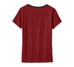 HARLEY-DAVIDSON WOMENS 120TH ANNIVERSARY SPEEDBIRD DIAMOND SCOOPNECK TEE