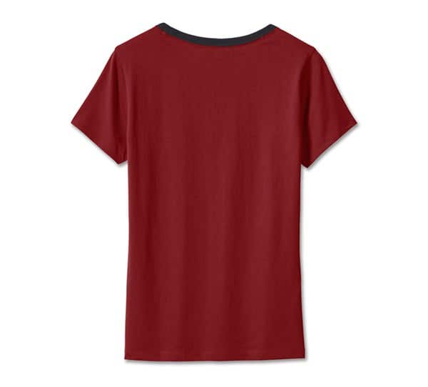 HARLEY-DAVIDSON WOMENS 120TH ANNIVERSARY SPEEDBIRD DIAMOND SCOOPNECK TEE