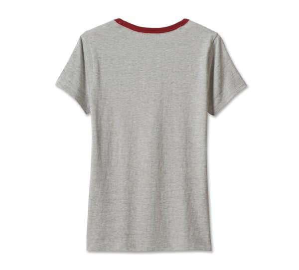 HARLEY-DAVIDSON WOMENS 120TH ANNIVERSARY SPEEDBIRD DIAMOND SCOOPNECK TEE