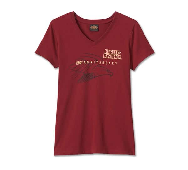 HARLEY-DAVIDSON WOMENS 120TH ANNIVERSARY UNITED V-NECK TEE