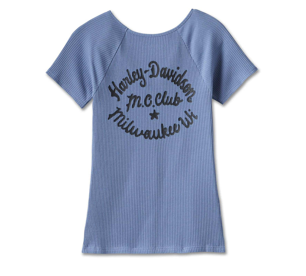 HARLEY-DAVIDSON WOMENS CREED CLUB RIB-KNIT TOP