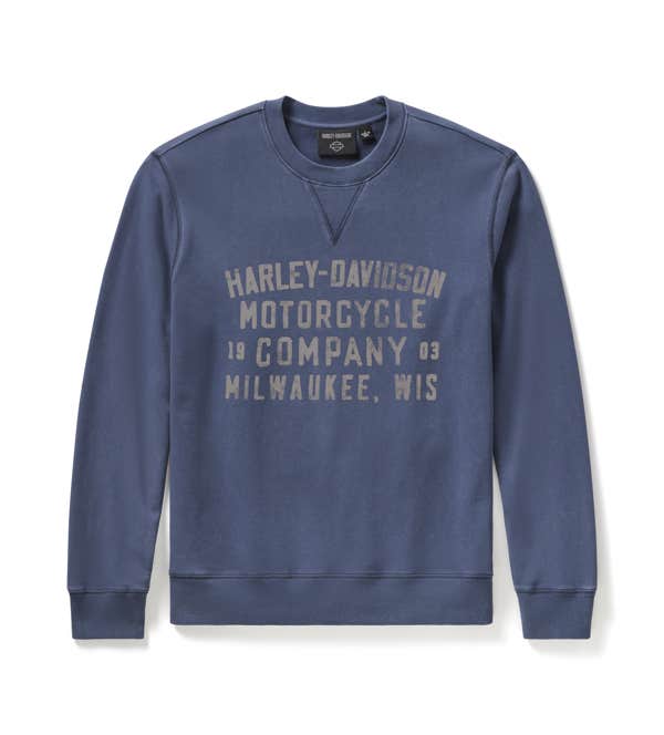 HARLEY-DAVIDSON MENS H-D WASHED CREWNECK