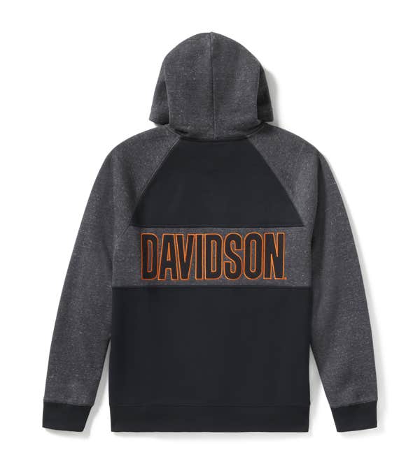HARLEY-DAVIDSON MENS BAR FONT COLORBLOCK PULLOVER HOODIE